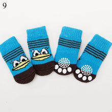 Load image into Gallery viewer, 4pcs/Set Cute Puppy Dog Knit Socks Small Dogs Cotton Anti-Slip Cat Shoes For Autumn Winter Indoor Wear Slip On Paw Protector